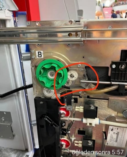 S2 main motor dan rulmanlı dişliye belt